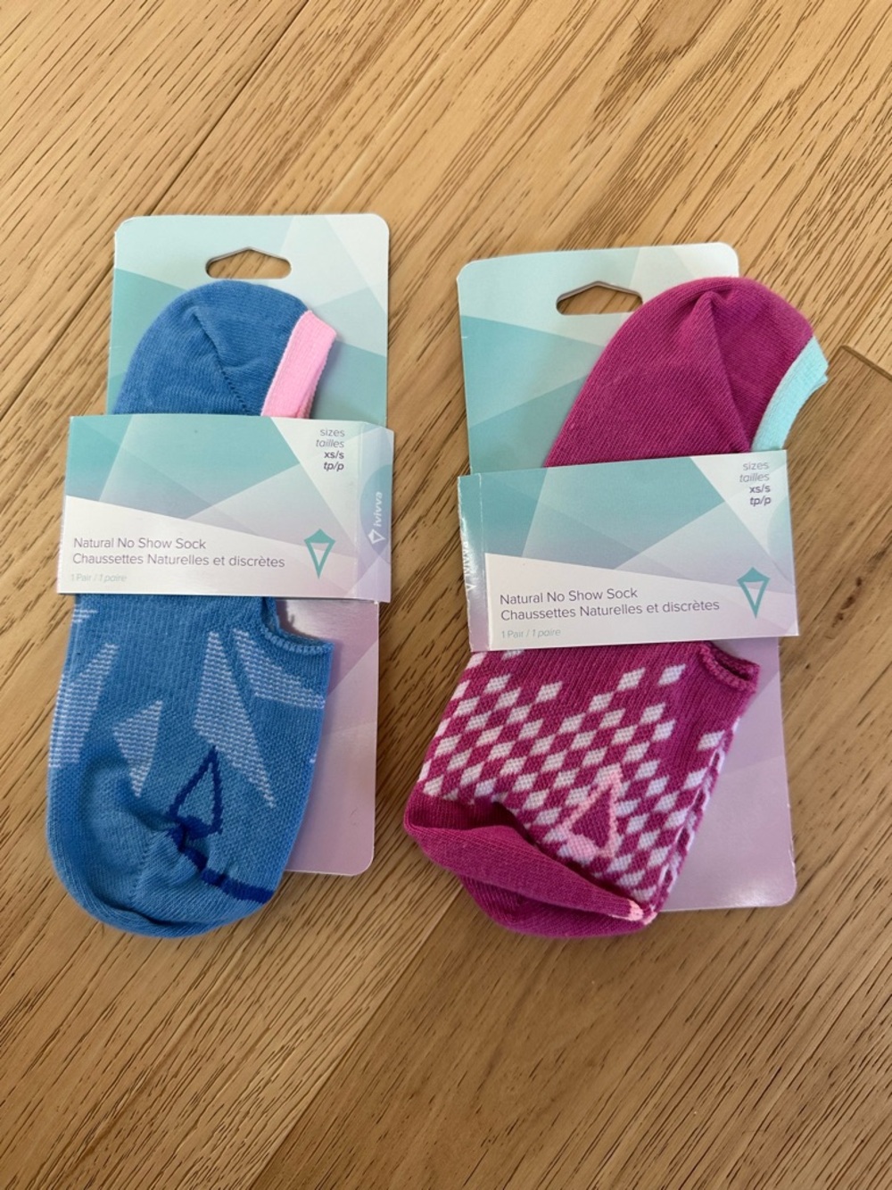 Ivivva No-Show Sock Duo in Blue and Pink